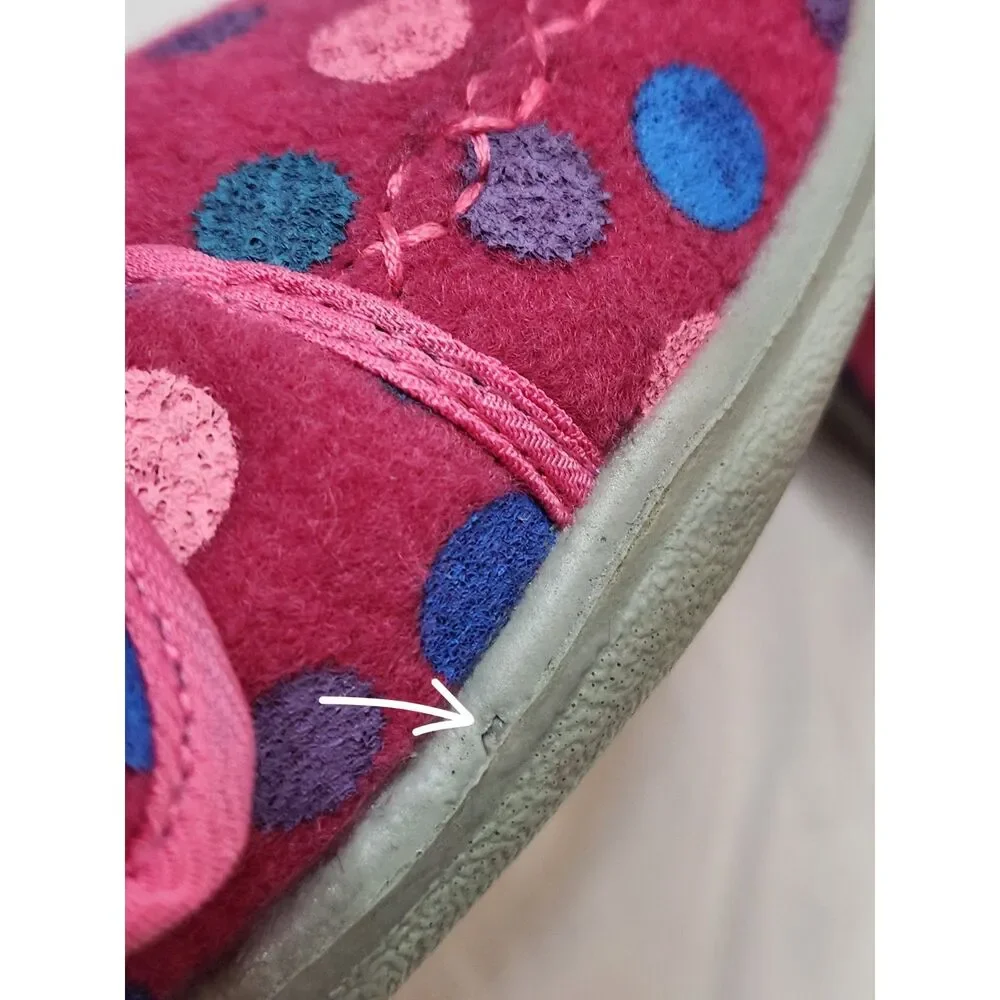 Kamik Cozylodge Hard Sole Slippers Big Kid Girls 5 Pink Polka Dot